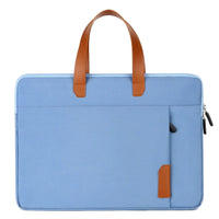 HKM-991443 Oxford 15.6 Inch Laptop Briefcase - Portable PU Leather Shoulder Bag with Plush Lining
