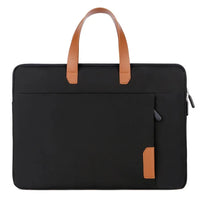 HKM-991443 Oxford 15.6 Inch Laptop Briefcase - Portable PU Leather Shoulder Bag with Plush Lining