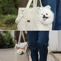 HKM-9915709 Breathable Pet Carrier Tote for Small Dogs and Cats with Soft Cushion and Multiple Pockets, Ideal for Travel and Outdoor Use