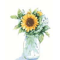 HKM-991571 Bottle of Sunflower Digital Oil Painting - Romanticism Canvas Art 40x50cm