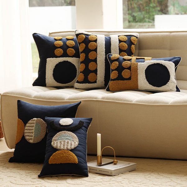 HKM-991699 Geometric Embroidered Pillow Cover in Bohemian Style, 30x50cm and 45x45cm Sizes