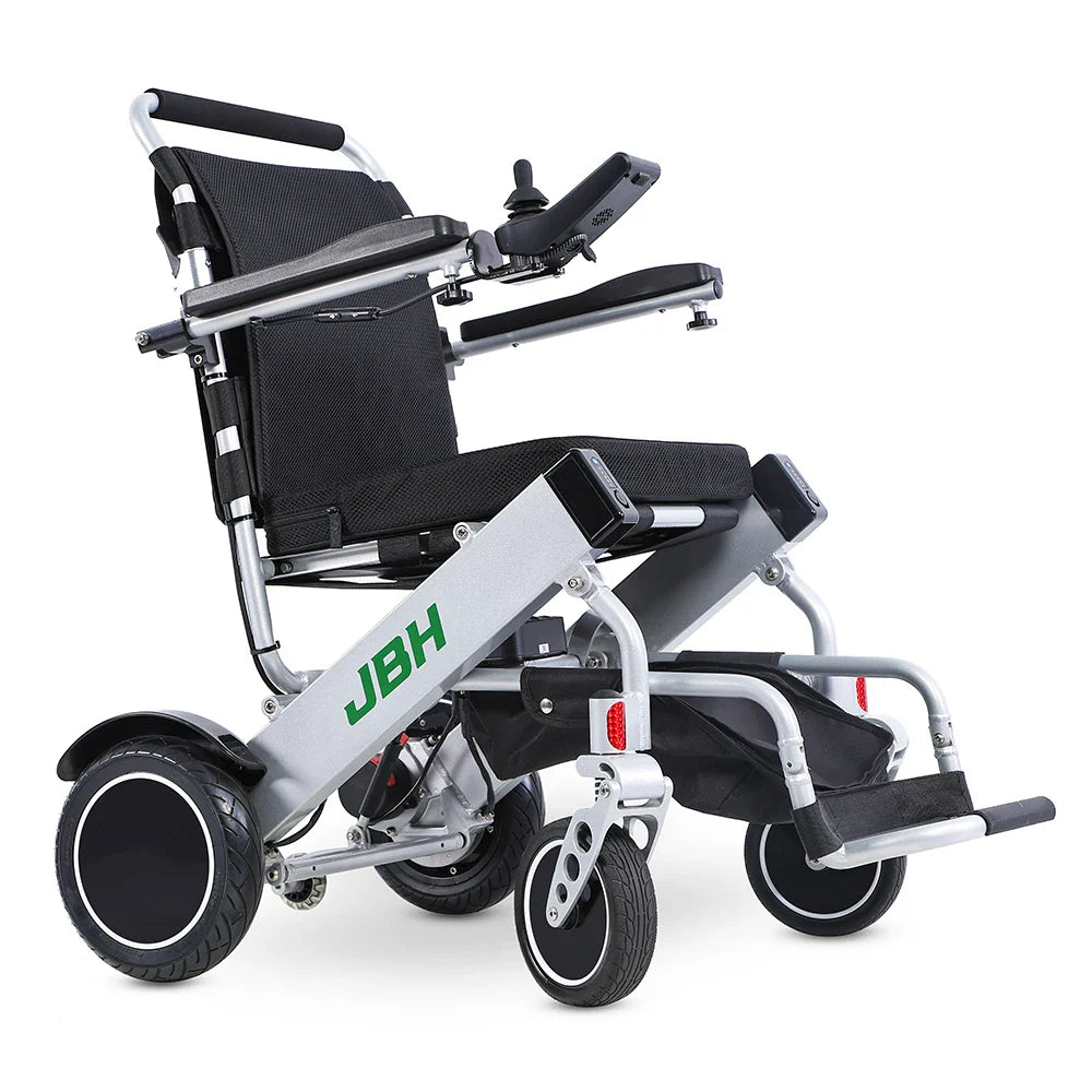 HKM-991763 Folding Electric Wheelchair with Aluminum Alloy Frame for Air Travel, 120 kg Capacity