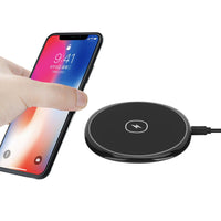 HKM-991955 15W Fast Wireless Charger with Glossy Flat Surface for Apple and Huawei Phones