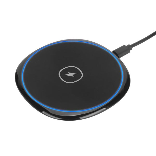 HKM-991955 15W Fast Wireless Charger with Glossy Flat Surface for Apple and Huawei Phones