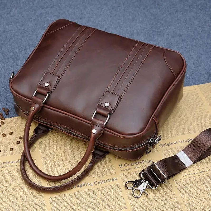 HKM-991955 Retro One Shoulder Messenger Bag - Heavy Duty Waxed Cotton Canvas with Leather Accents