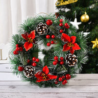 HKM-992019 Christmas Decorations Handmade Garland with Flowers, Fruits and Knots for Window and Door Hanging