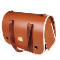 HKM-9920445 One-Shoulder Leather Pet Carry Bag - 37cm x 18cm x 23cm Portable Design