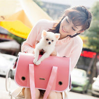 HKM-9920445 One-Shoulder Leather Pet Carry Bag - 37cm x 18cm x 23cm Portable Design