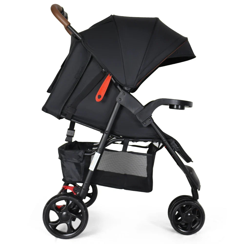 HKM-992083 Lightweight 3-Wheel Foldable Baby Stroller with Car Seat, 3-in-1 Jogger Pram Trolley