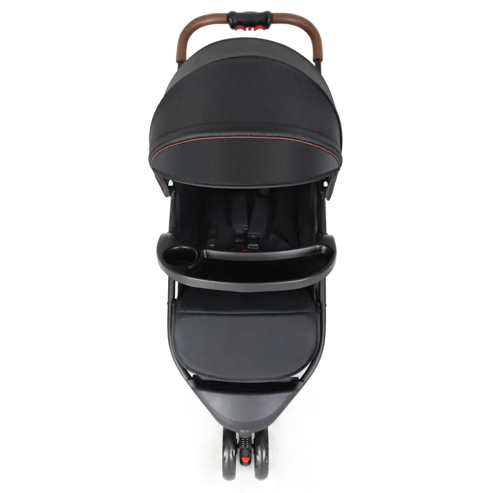 HKM-992083 Lightweight 3-Wheel Foldable Baby Stroller with Car Seat, 3-in-1 Jogger Pram Trolley