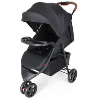 HKM-992083 Lightweight 3-Wheel Foldable Baby Stroller with Car Seat, 3-in-1 Jogger Pram Trolley