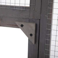 HKM-9921853 Spacious Grey Cat Cage with Outdoor Sun Roof and Elevated Platforms