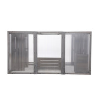 HKM-9921853 Spacious Grey Cat Cage with Outdoor Sun Roof and Elevated Platforms