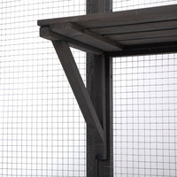HKM-9921853 Spacious Grey Cat Cage with Outdoor Sun Roof and Elevated Platforms