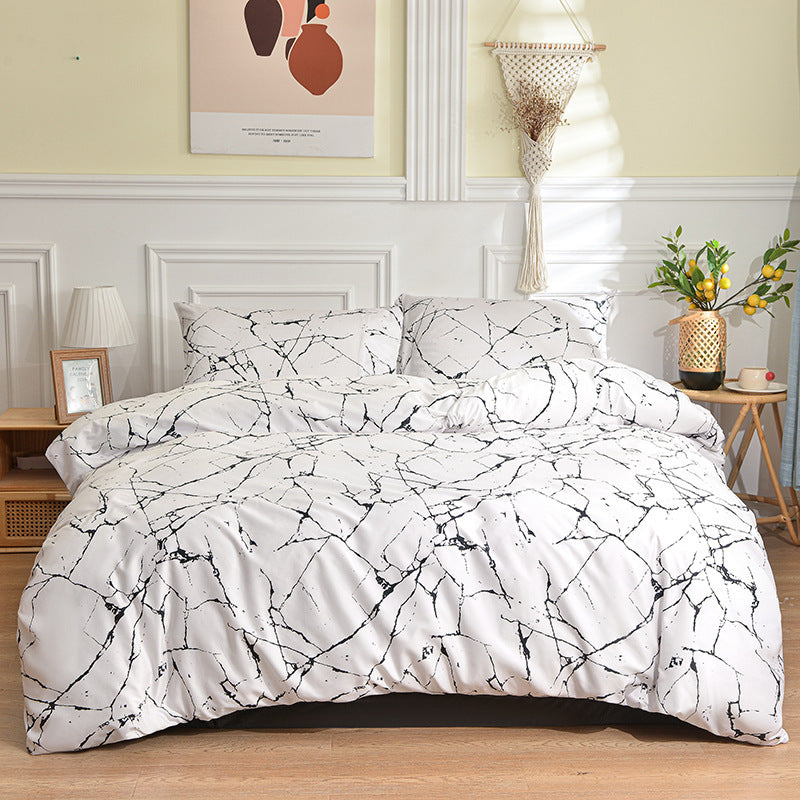 HKM-992211 Geometric Pattern Brushed Single Duvet Cover for Dormitories and Bedrooms