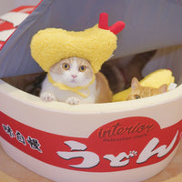 HKM-9922749 Tempura-Inspired Yellow Wool Hat for Cozy All-Season Style