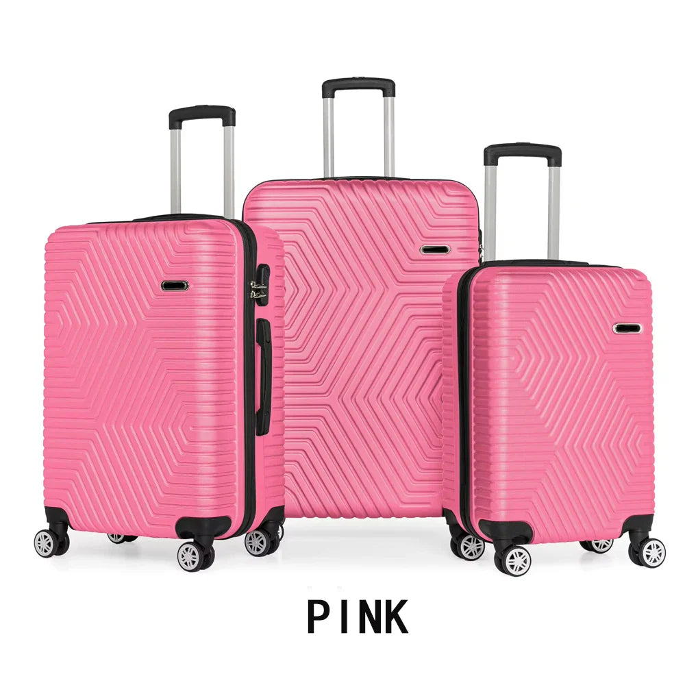 HKM-992275 3-Piece Travel Luggage Set - 28-Inch Checked Suitcase and Cabin Bag for Convenient Travel