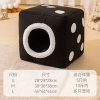 HKM-9924029 Cozy Teddy Plush Dog Kennel for Autumn and Winter - Small to Large Sizes Available
