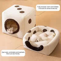 HKM-9924029 Cozy Teddy Plush Dog Kennel for Autumn and Winter - Small to Large Sizes Available