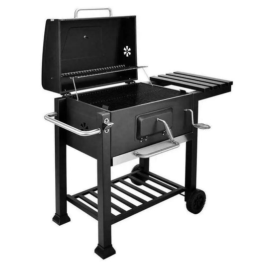 HKM-992403 Outdoor Charcoal Barbecue Grill with Smoker, Perfect for Cooking and Entertaining