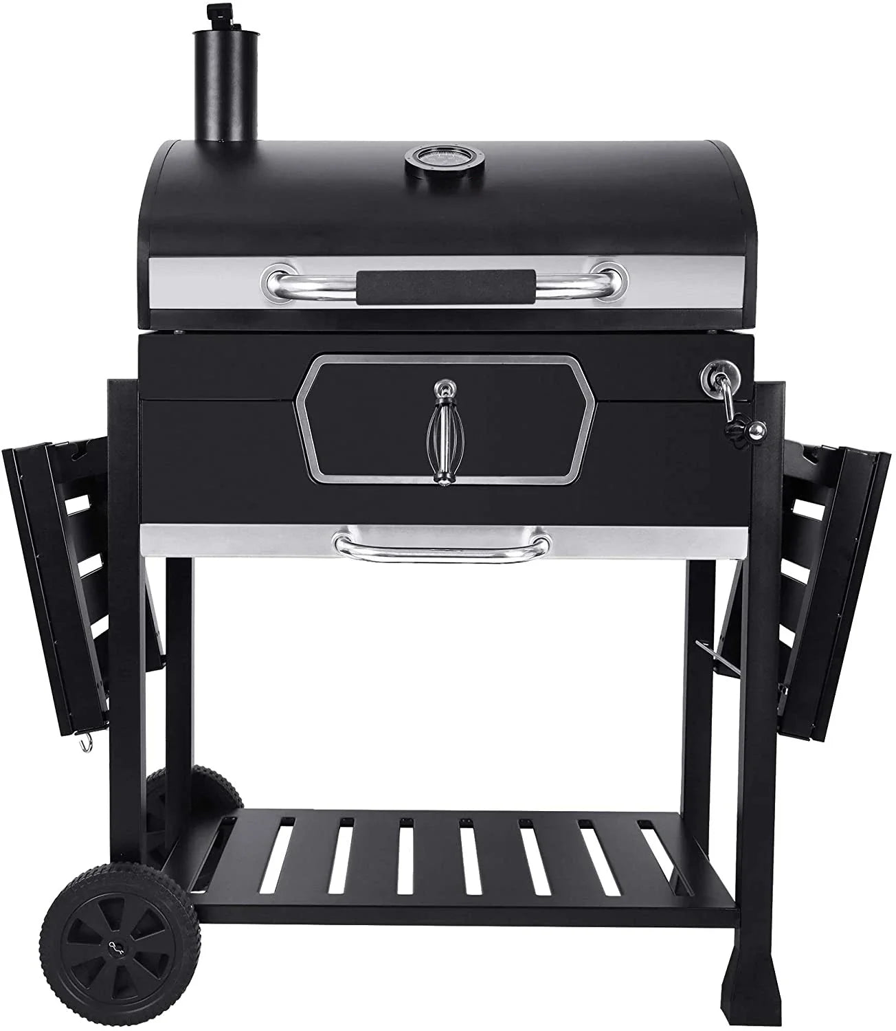 HKM-992403 Outdoor Charcoal Barbecue Grill with Smoker, Perfect for Cooking and Entertaining