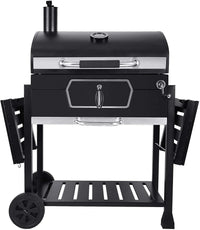 HKM-992403 Outdoor Charcoal Barbecue Grill with Smoker, Perfect for Cooking and Entertaining