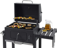 HKM-992403 Outdoor Charcoal Barbecue Grill with Smoker, Perfect for Cooking and Entertaining
