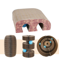 HKM-9924157 Magic Accordion Cat Scratch Board with Changeable Track Balls - Arch Bridge Design