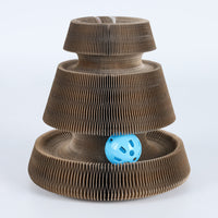 HKM-9924157 Magic Accordion Cat Scratch Board with Changeable Track Balls - Arch Bridge Design