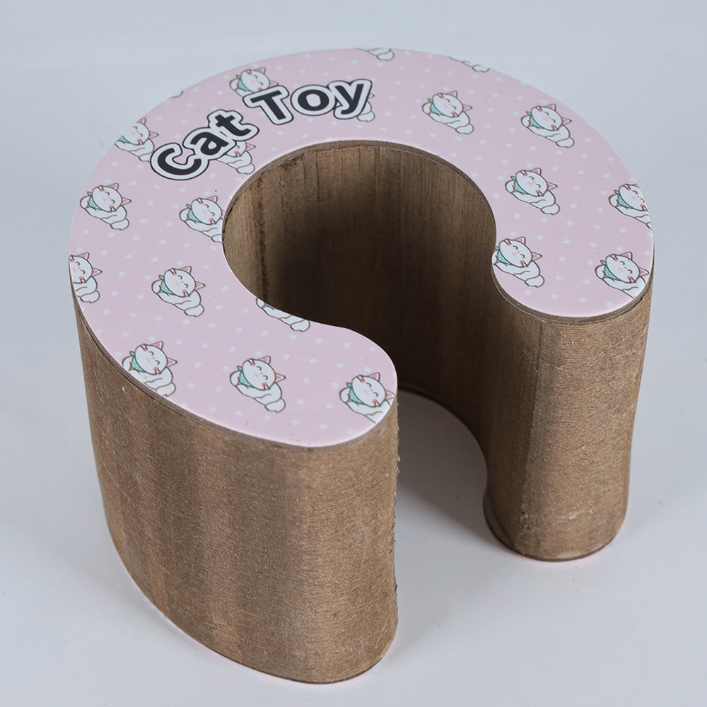 HKM-9924157 Magic Accordion Cat Scratch Board with Changeable Track Balls - Arch Bridge Design