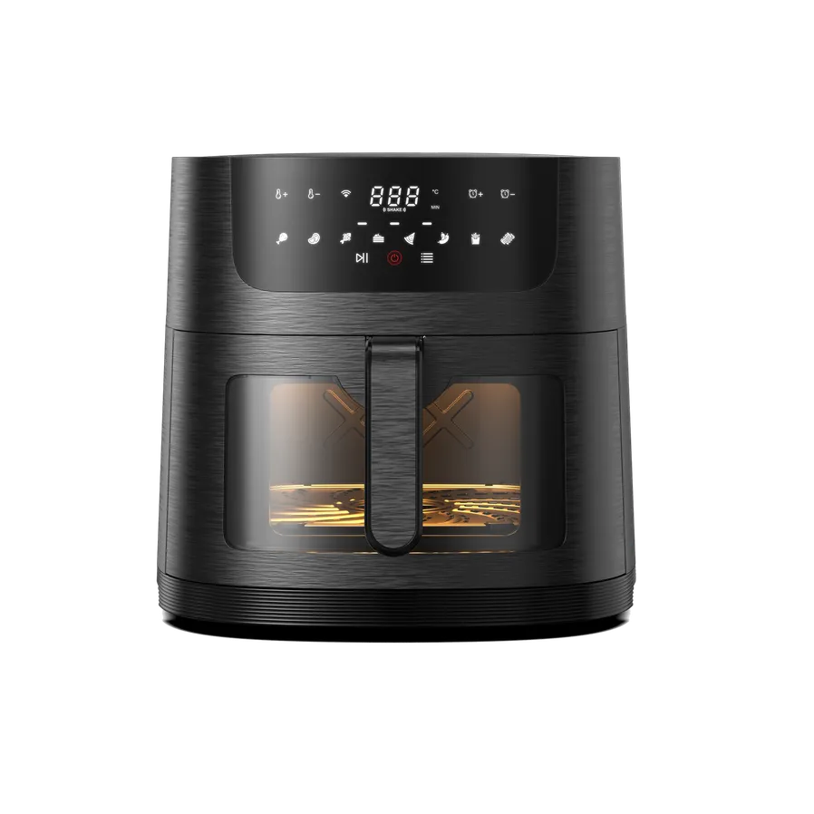HKM-992467 8L Digital Window Air Fryer with WiFi - Oil-Free Cooking and Mini Rack Design