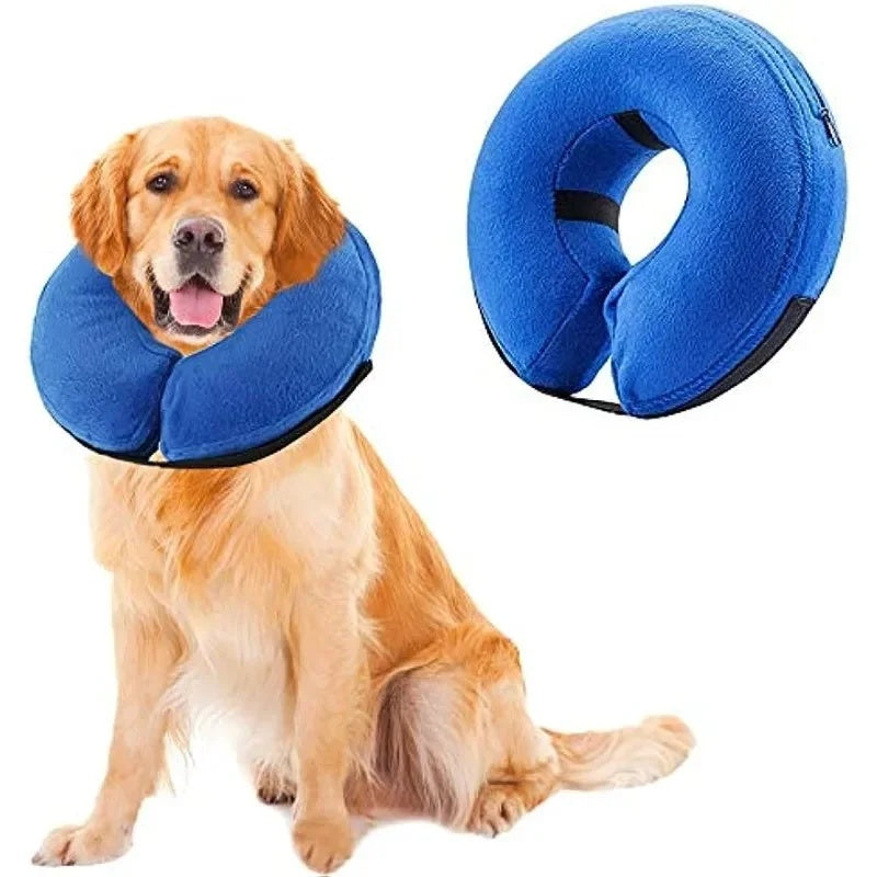 HKM-9925437 Inflatable Protective Dog Collar for Post-Surgery Recovery - Soft Cone for Small to Large Pets