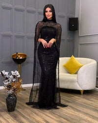 HKM-992595 Elegant Black Evening Dress for Women - Style EZ25171