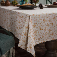 HKM-992659 Christmas Red Gilded Cotton-Linen Tablecloth