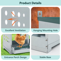 HKM-9927613 6-Compartment Roll-Away Chicken Nesting Box for Easy Egg Collection & Cleaning - Green
