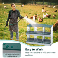 HKM-9927613 6-Compartment Roll-Away Chicken Nesting Box for Easy Egg Collection & Cleaning - Green