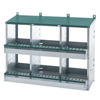 HKM-9927613 6-Compartment Roll-Away Chicken Nesting Box for Easy Egg Collection & Cleaning - Green