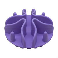 HKM-9927741 Silicone Dog Snack Licking Mat - Round Slow Feed Suction Cup Pet Dish in Gray, Purple, Orange, Black