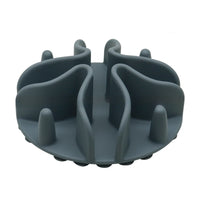 HKM-9927741 Silicone Dog Snack Licking Mat - Round Slow Feed Suction Cup Pet Dish in Gray, Purple, Orange, Black