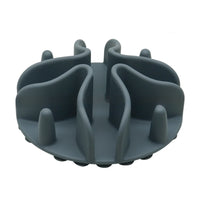 HKM-9927741 Silicone Dog Snack Licking Mat - Round Slow Feed Suction Cup Pet Dish in Gray, Purple, Orange, Black