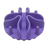 HKM-9927741 Silicone Dog Snack Licking Mat - Round Slow Feed Suction Cup Pet Dish in Gray, Purple, Orange, Black