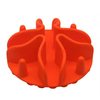 HKM-9927741 Silicone Dog Snack Licking Mat - Round Slow Feed Suction Cup Pet Dish in Gray, Purple, Orange, Black