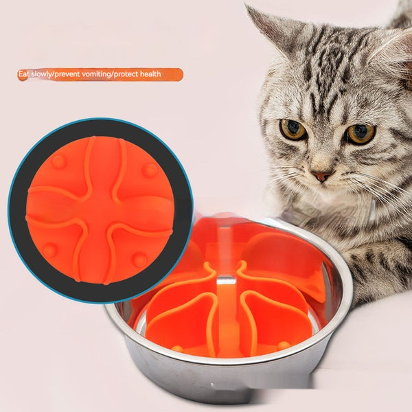 HKM-9927741 Silicone Dog Snack Licking Mat - Round Slow Feed Suction Cup Pet Dish in Gray, Purple, Orange, Black
