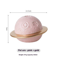 HKM-9927997 Ceramic Pet Memorial Cinerary Casket with Cosmic Starry Sky Design