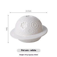 HKM-9927997 Ceramic Pet Memorial Cinerary Casket with Cosmic Starry Sky Design