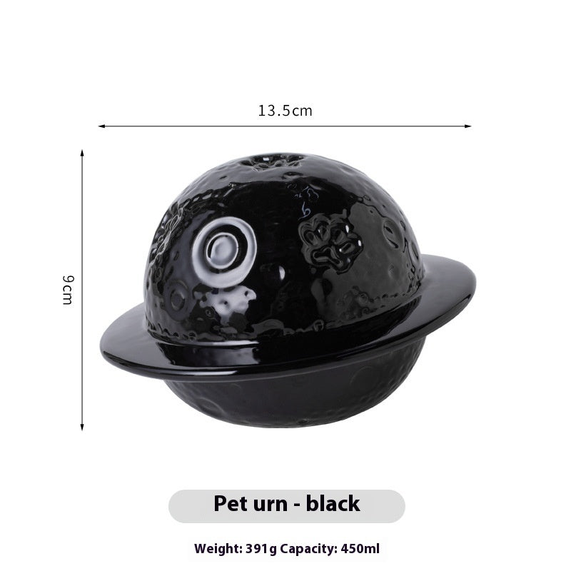 HKM-9927997 Ceramic Pet Memorial Cinerary Casket with Cosmic Starry Sky Design