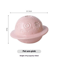HKM-9927997 Ceramic Pet Memorial Cinerary Casket with Cosmic Starry Sky Design