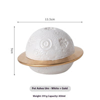 HKM-9927997 Ceramic Pet Memorial Cinerary Casket with Cosmic Starry Sky Design