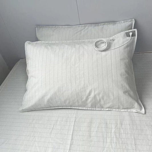 HKM-992851 Grounding Gas Conductive Silver Fiber and Cotton Pillowcase Cover in White