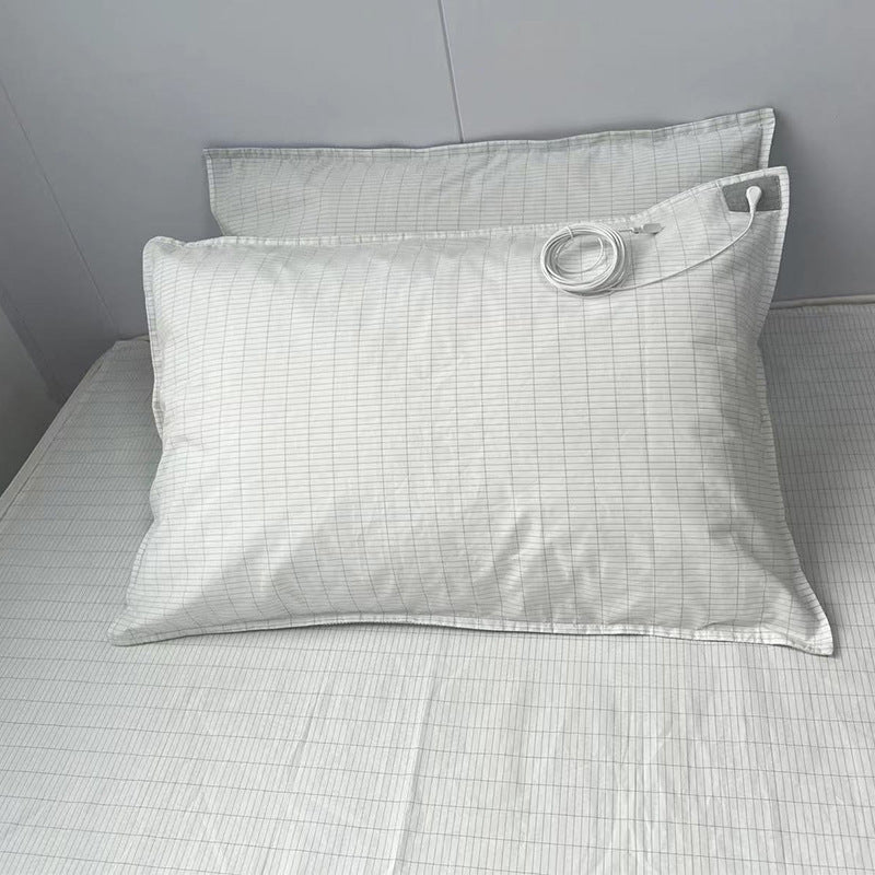 HKM-992851 Grounding Gas Conductive Silver Fiber and Cotton Pillowcase Cover in White